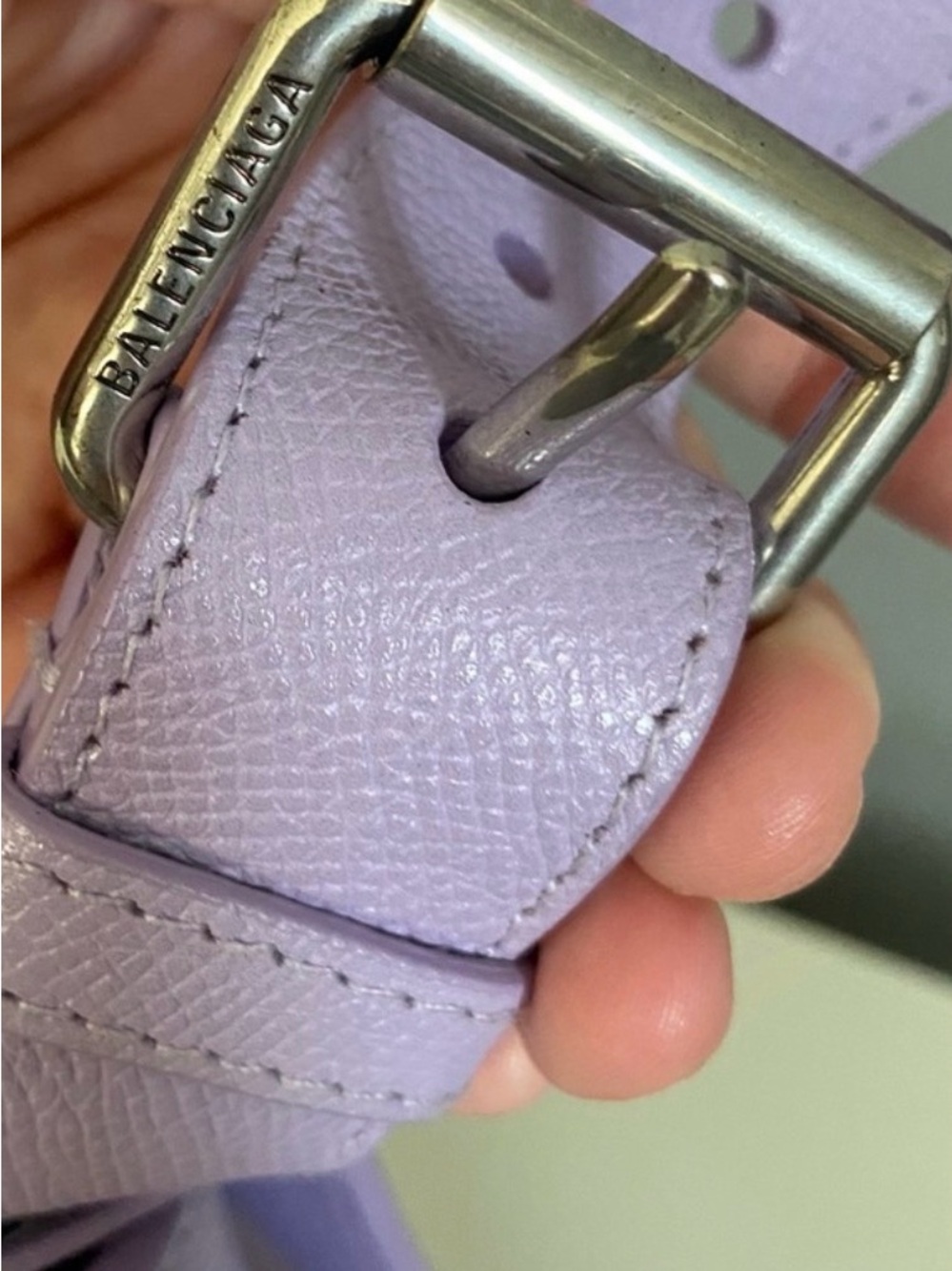 AUTH BALENCIAGA Hourglass Downtown Lilac Shoulder Bag crossbody COA INCLUDED - Picture 10 of 13